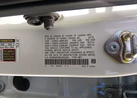 2018 Honda Cr-V Touring from USA, damaged, VIN 2HKRW2H98JH632544